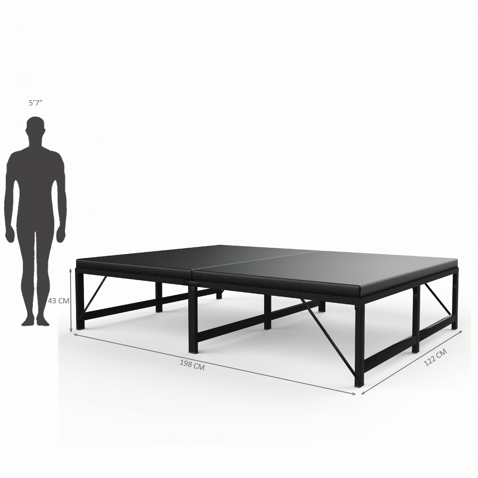 Base Double Size Bed Frame With Mattress Black Frame Double Size 625 Ft x 4 Ft 2 Years Warranty