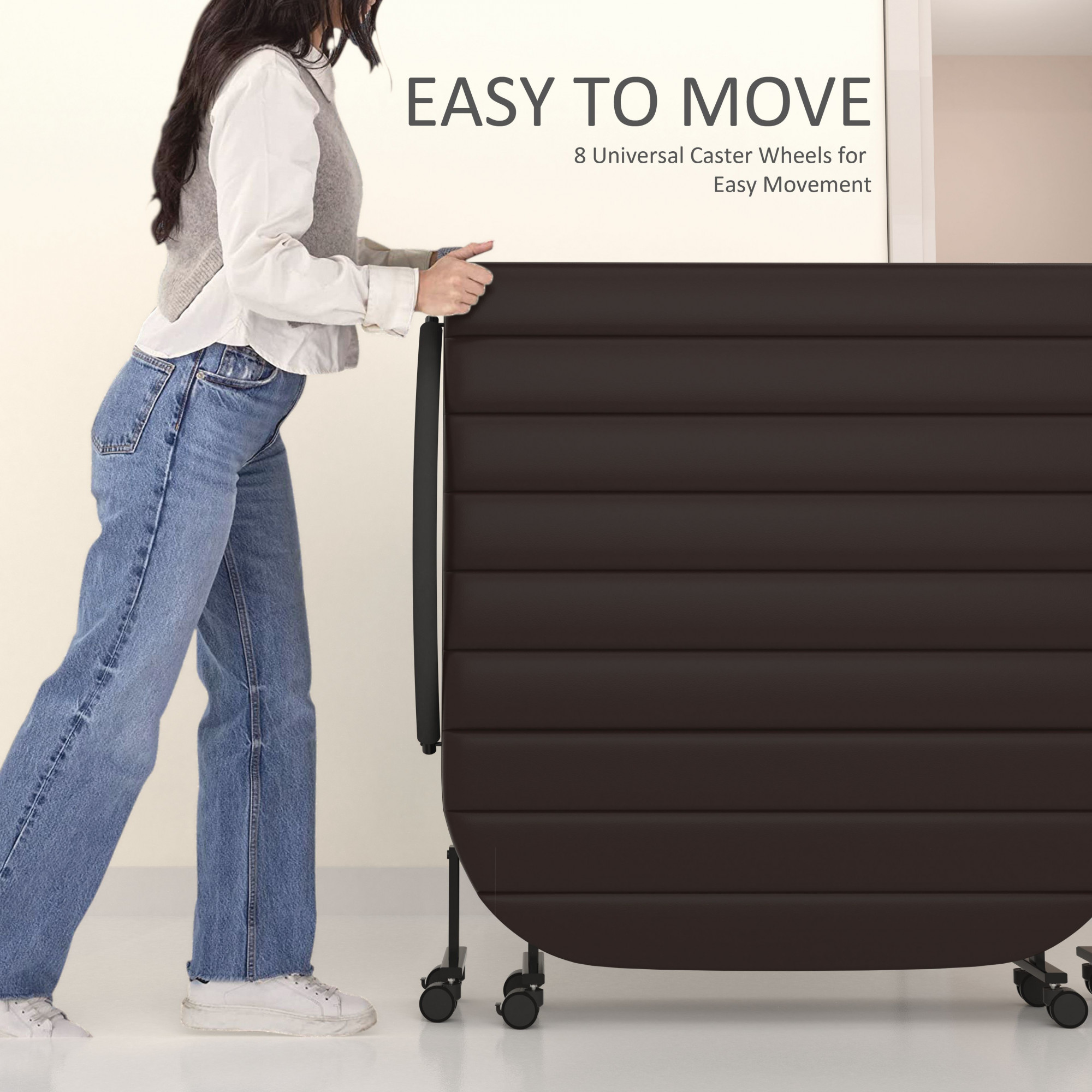 Xyra Rollaway Bed Single Size 3 Ft x 6 Ft Orthopedic Tri Layer Foam Brown Mattress 5 Years Warranty