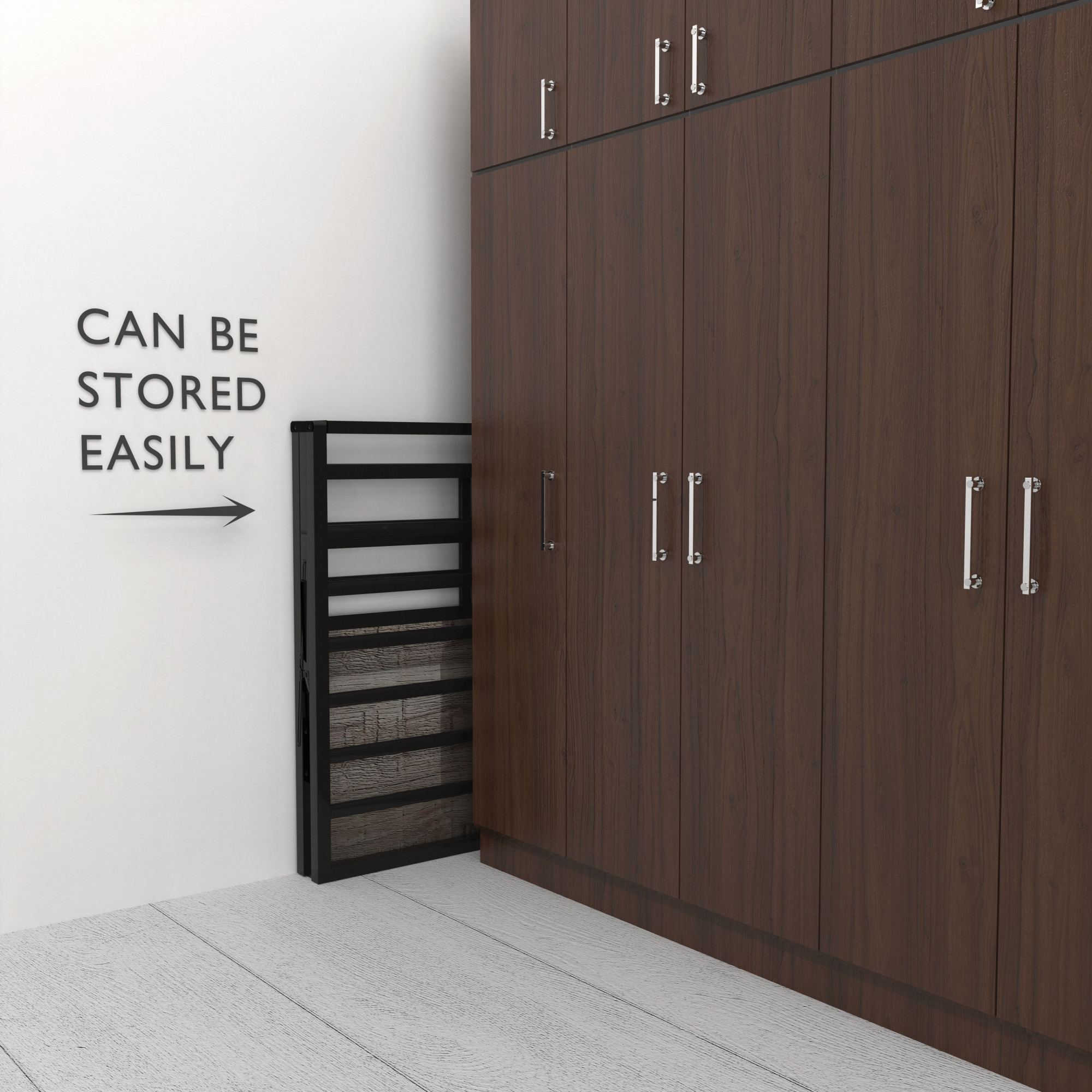 Luvo Metal  Wood Folding Bed Frame Without Mattress  Stone Grain  Queen Size 65 Ft x 5 Ft  2 Years Warranty