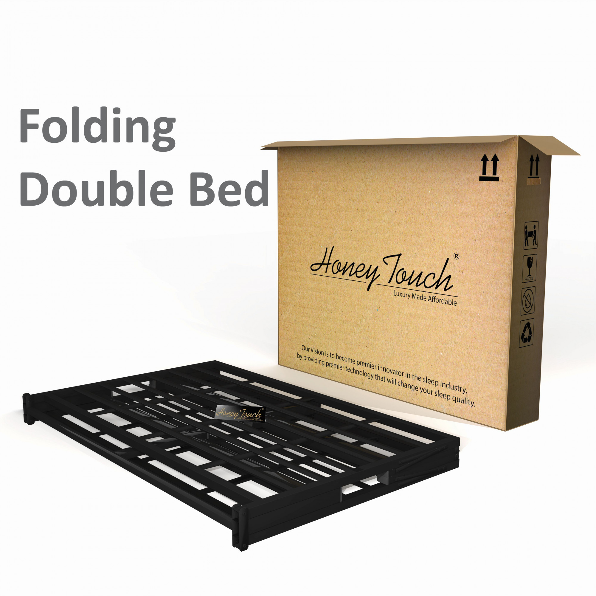 Base Double Size Bed Frame Without Mattress Black Frame Double Size 625 Ft x 4 Ft Warranty Backed