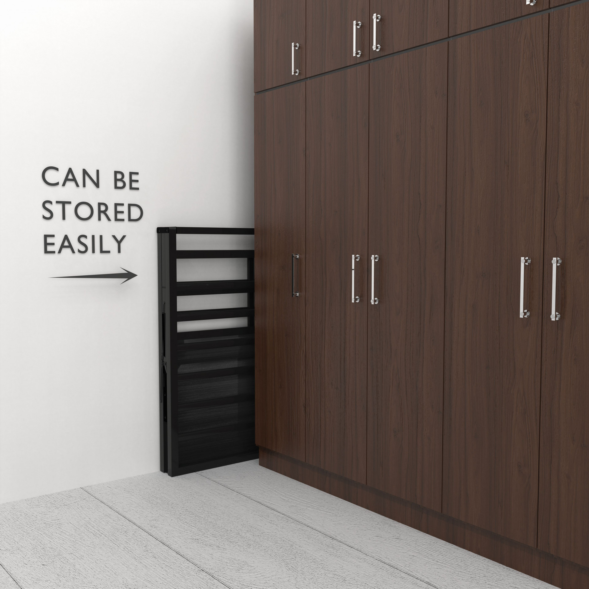 Luvo Metal Wood Folding Bed Frame Without Mattress Wenge Black Queen Size 65 Ft x 5 Ft 2 Years Warranty