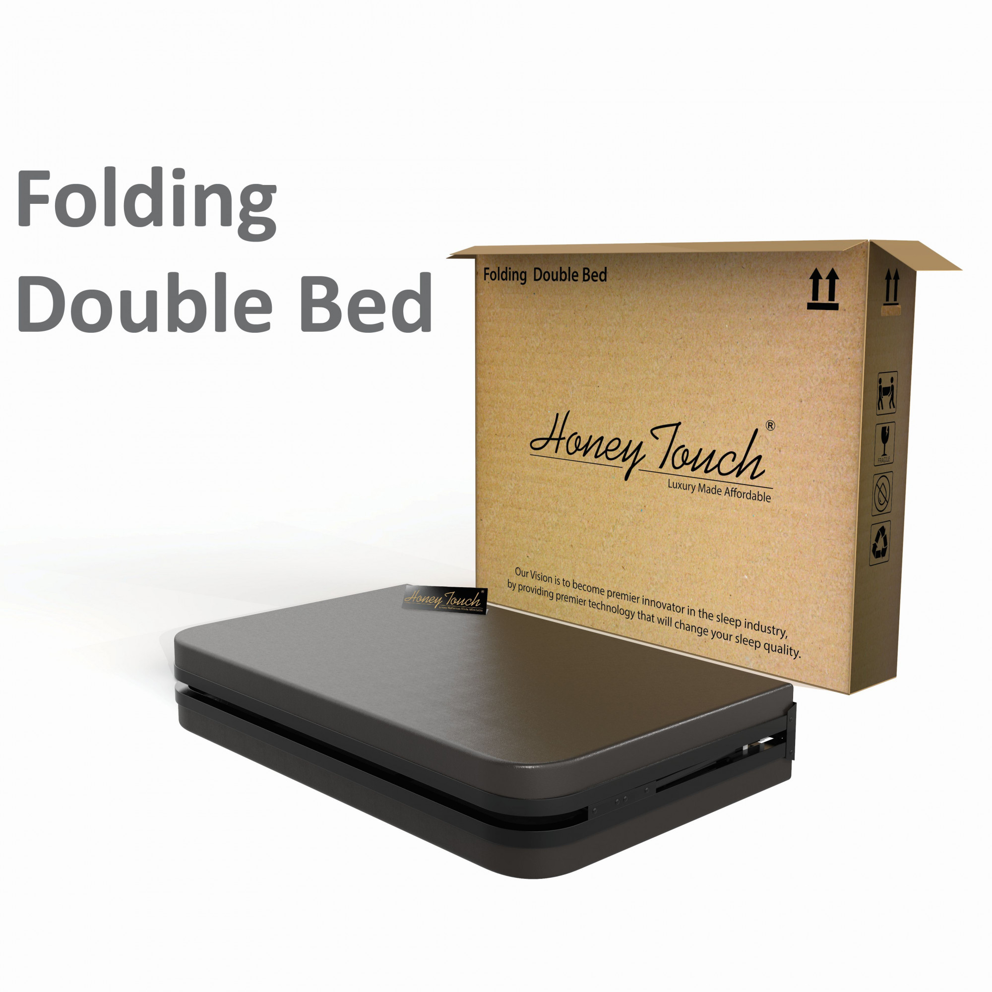 Nova Foldable Metal Bed Frame Without Mattress Black Frame Double Size 625 Ft x 4 Ft Warranty Backed