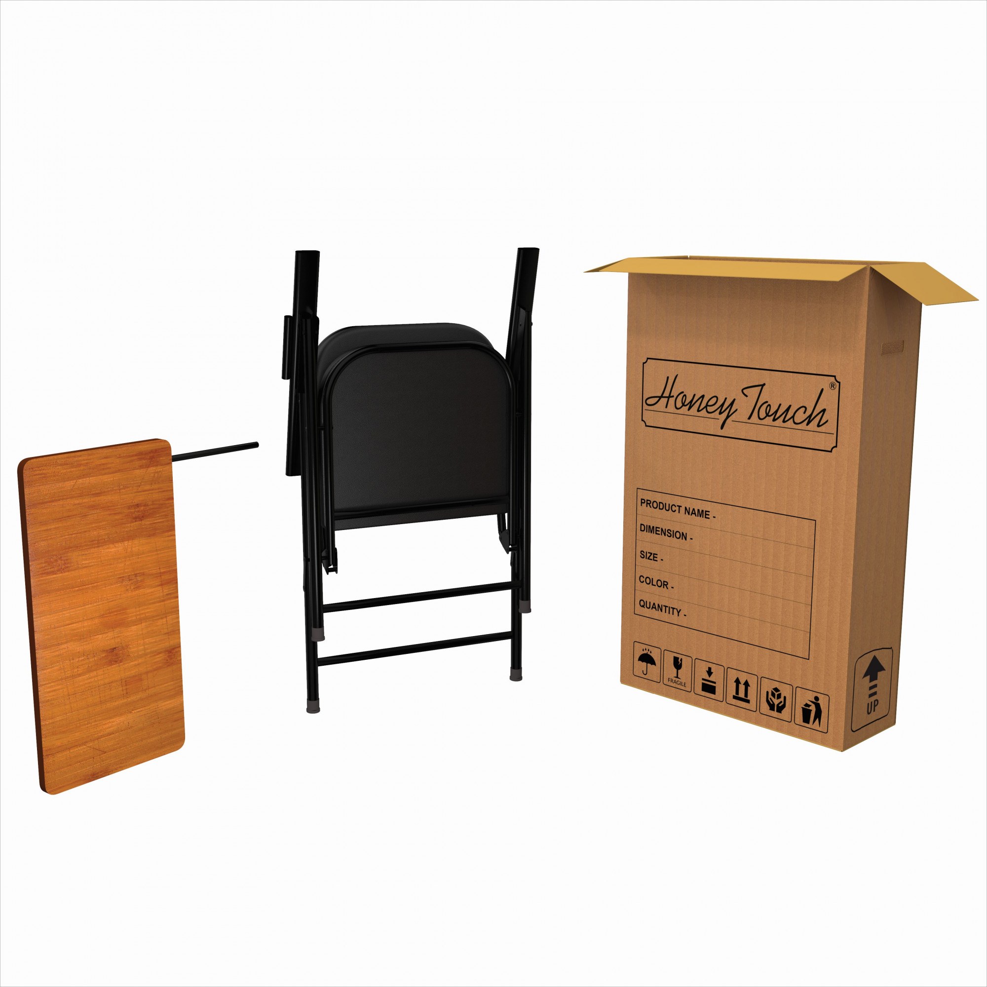 Eva Folding Wrought Iron Chair with Cushion Adjustable Writing Pad Multipurpose Ergonomic Design