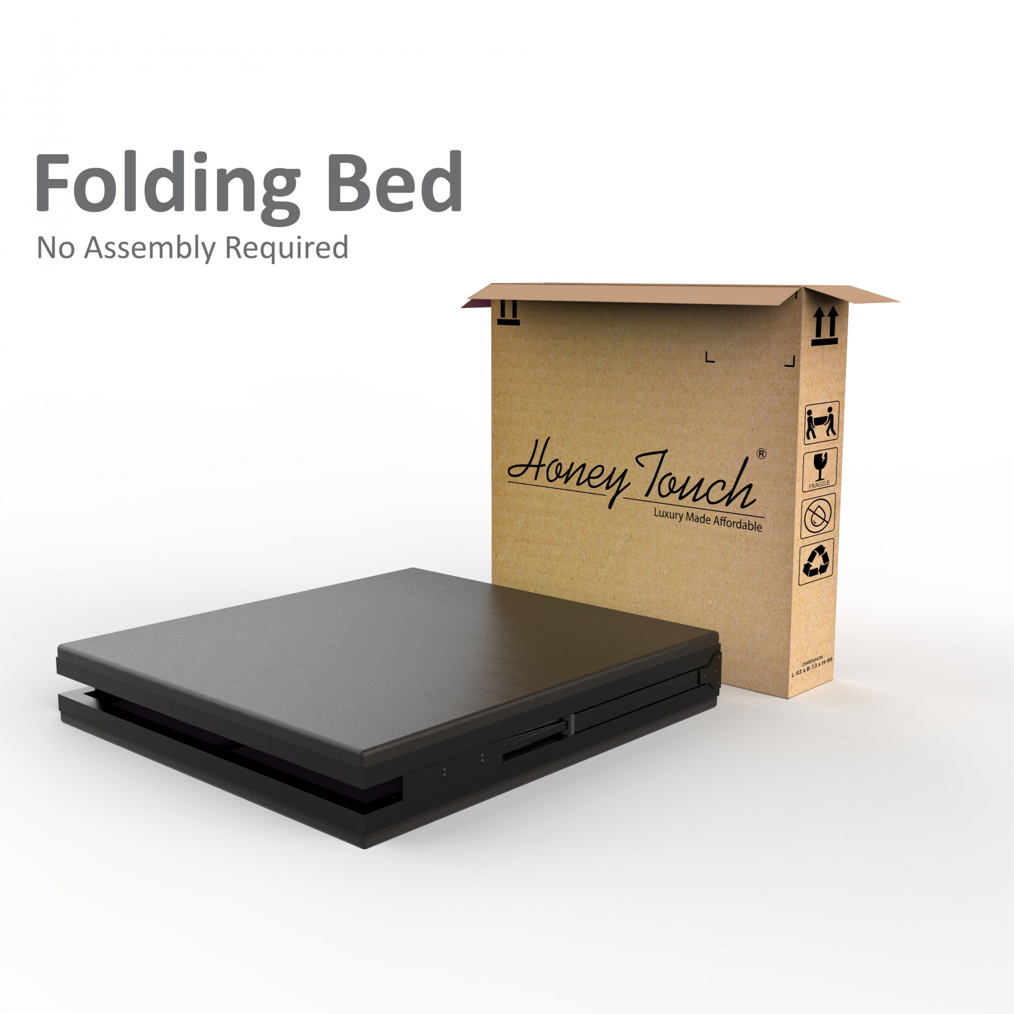 Nexon Metal Folding Single Size Bed With Mattress 25ft X 6ft 3ft X 6ft Black Finish