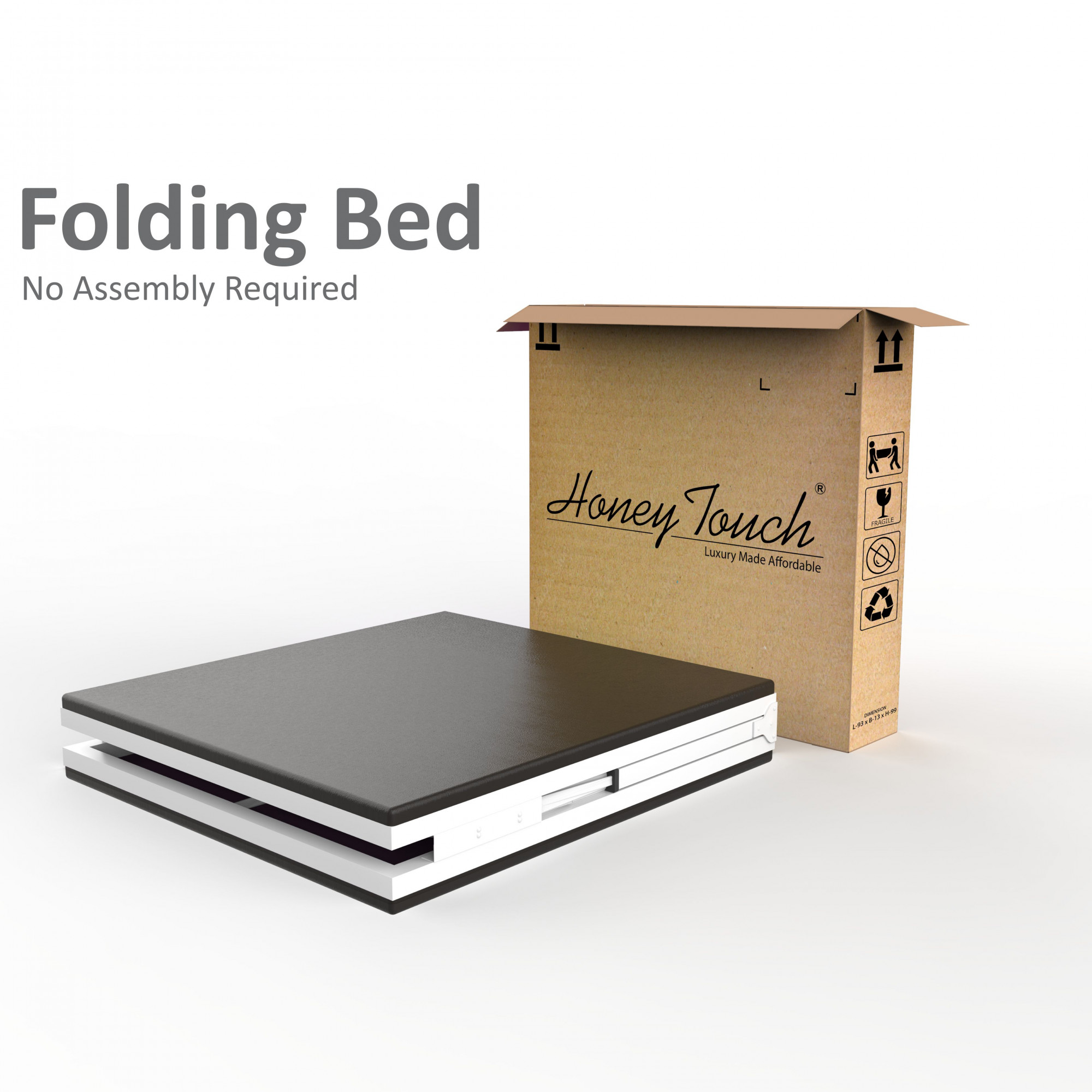 Nexon Metal Folding Single Size Bed With Mattress 25ft X 6ft 3ft X 6ft White Finish