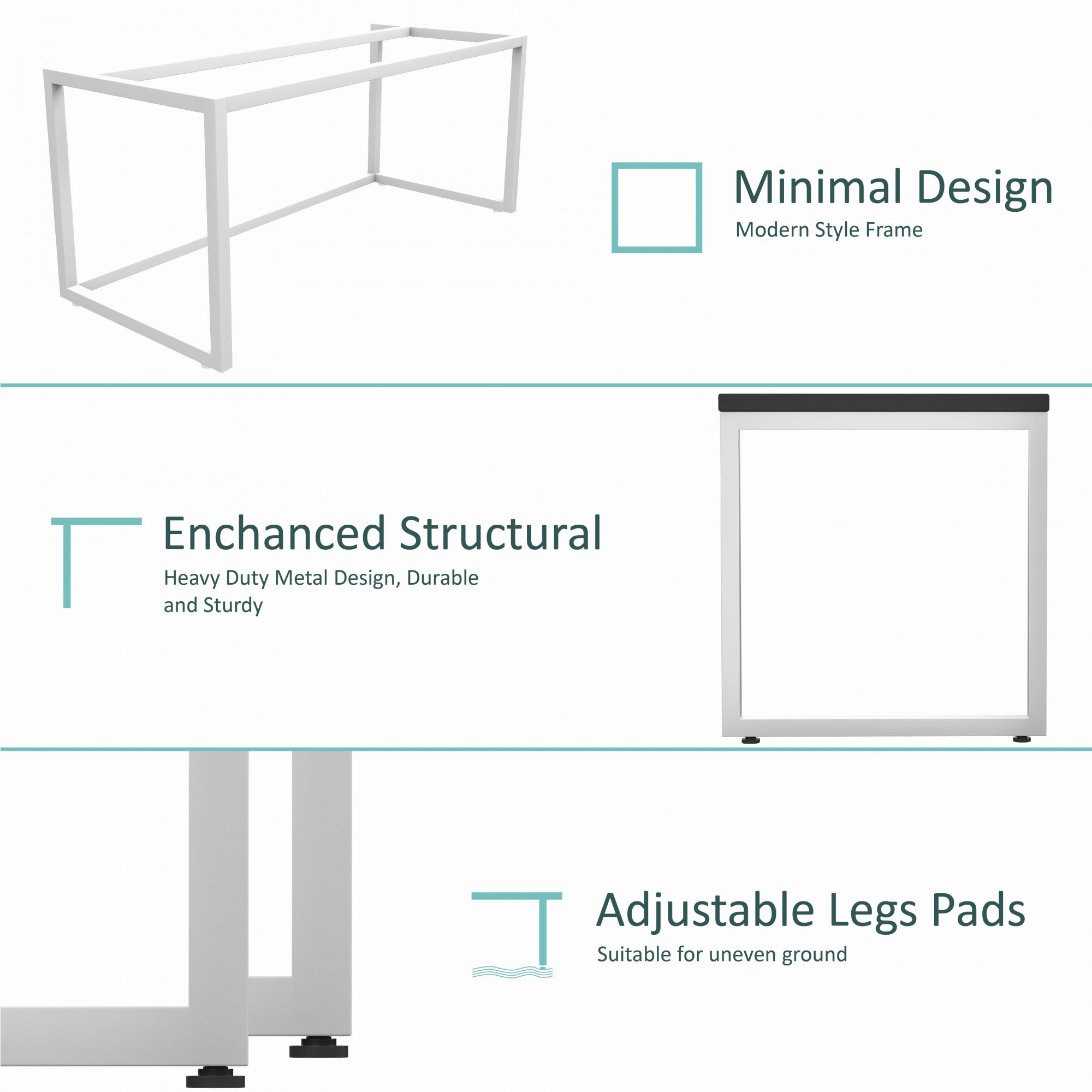 Lizon Metal Wood Computer Table for Home Office Modern Study Desk Sleek Grey Top White Finish 61L x 122W x 73H Centimeters 1 Year Warranty