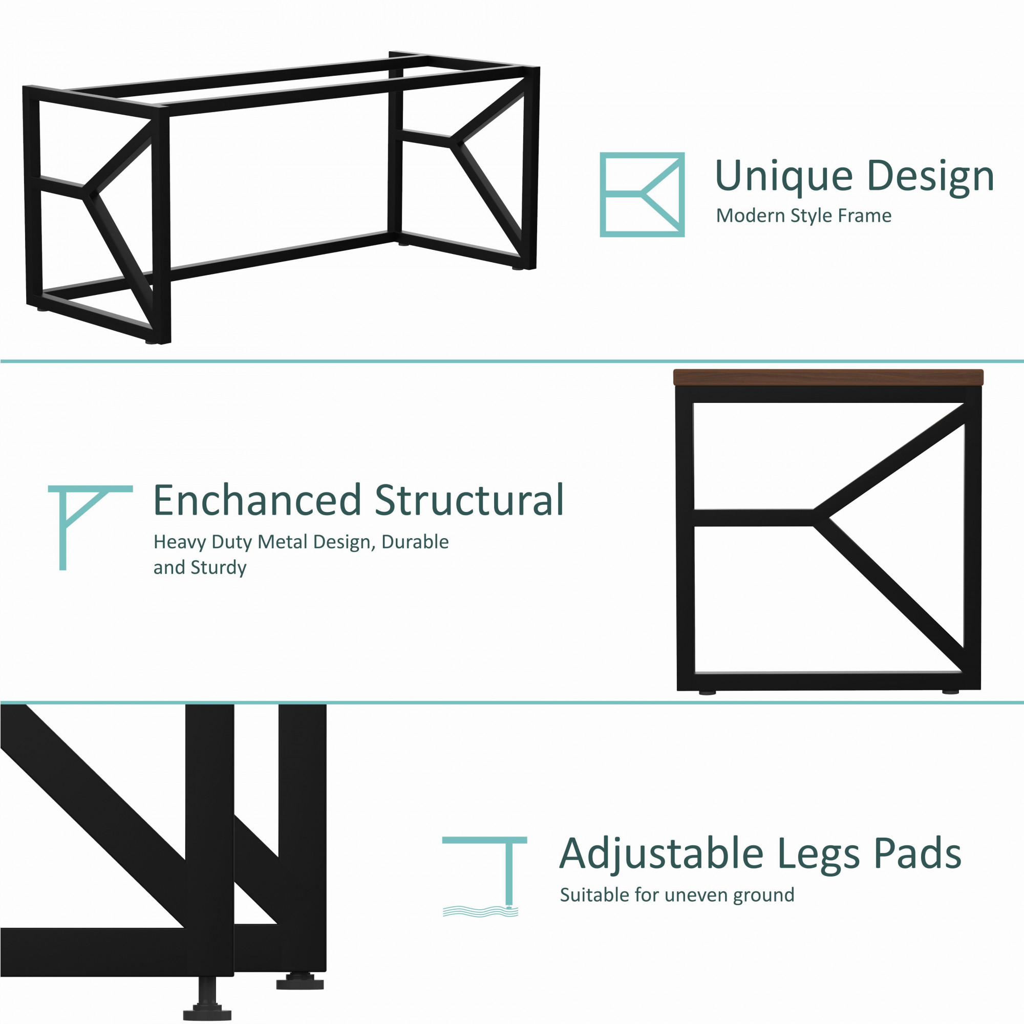 Duke Metal Wood Computer Table for Home Office Modern Study Desk with American Oak Top Black White Finish 61L x 122W x 73H Centimeters 1 Year Warranty