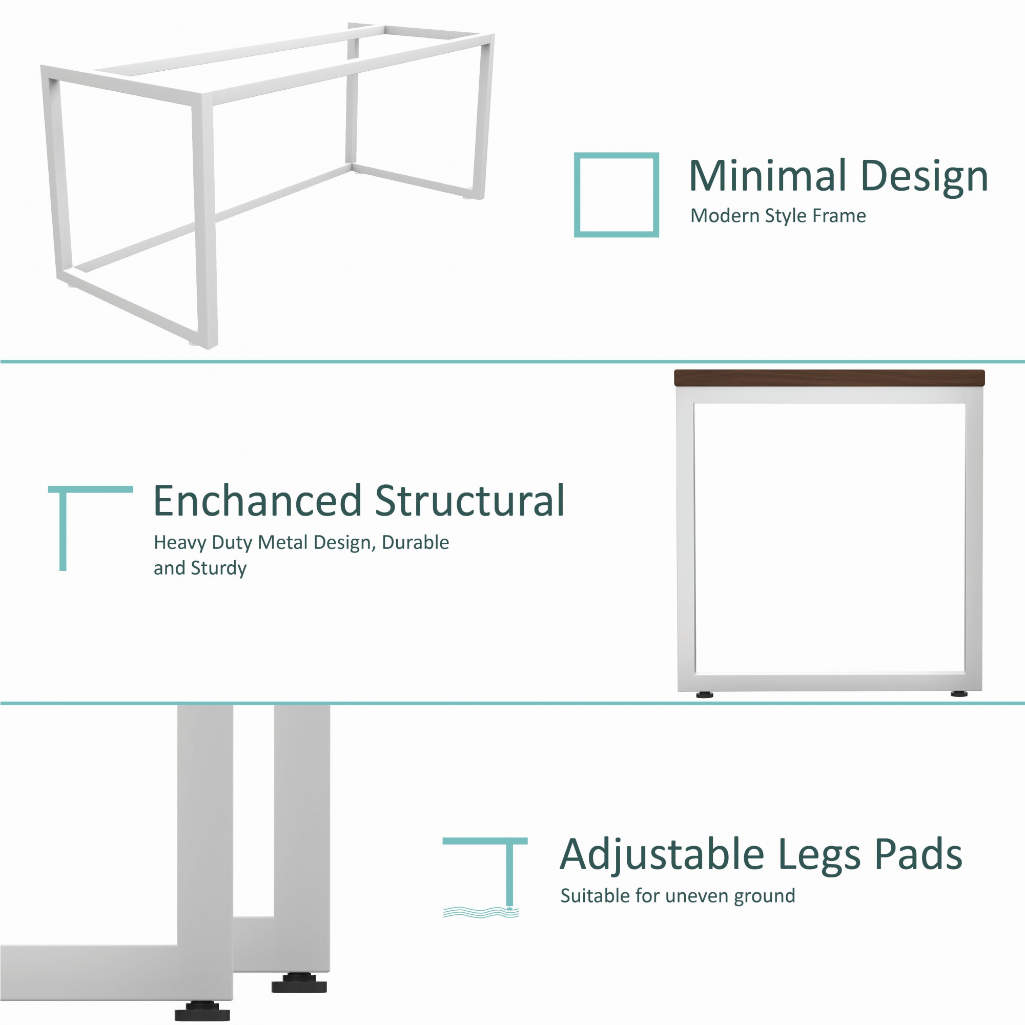 Lizon Metal Wood Computer Table for Home Office Modern Study Desk American Oak Top White Finish 61L x 122W x 73H Centimeters 1 Year Warranty