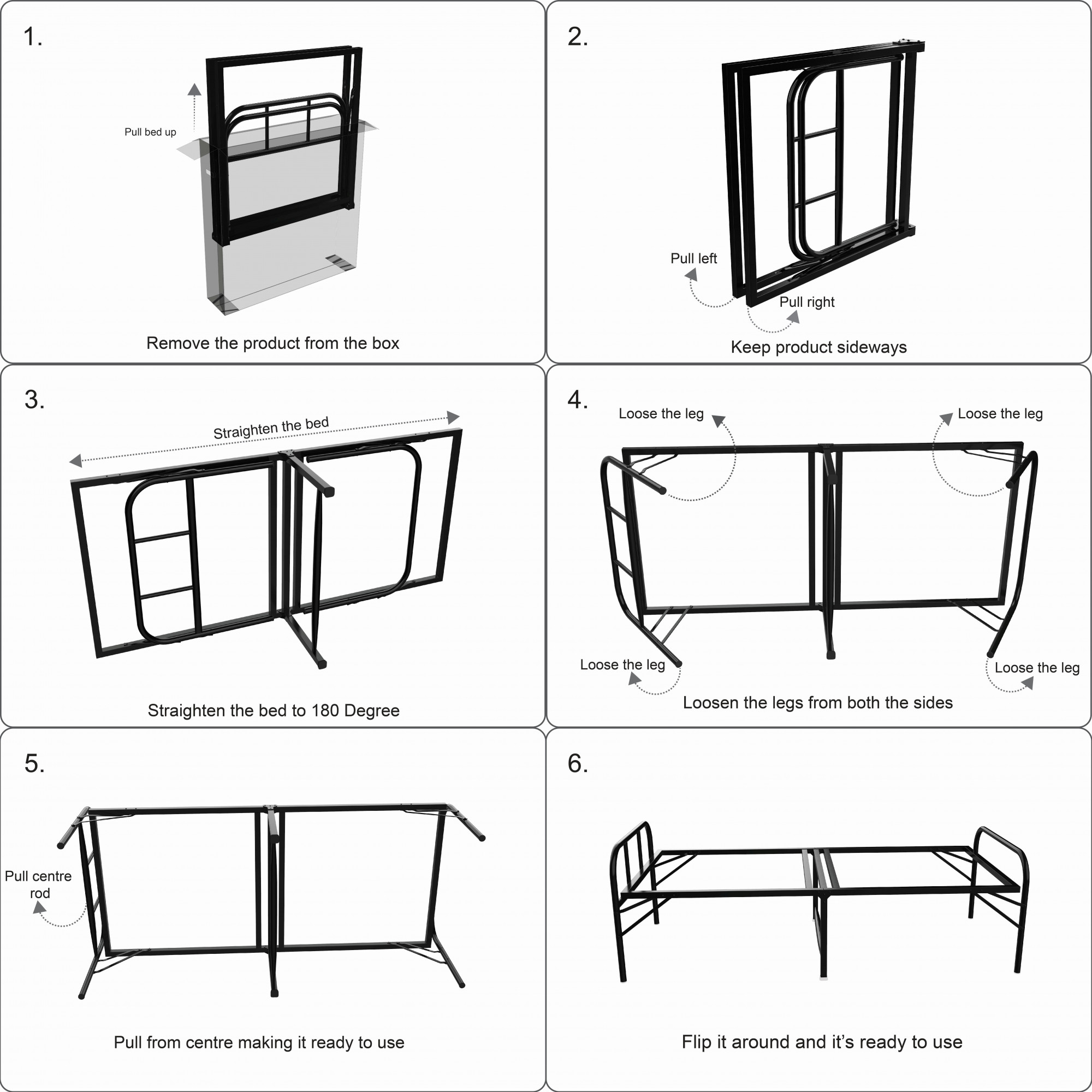 Elvo Wood and Metal Folding Bed Frame Without Mattress American Oak Queen Size 65 Ft x 5 Ft Warranty Backed