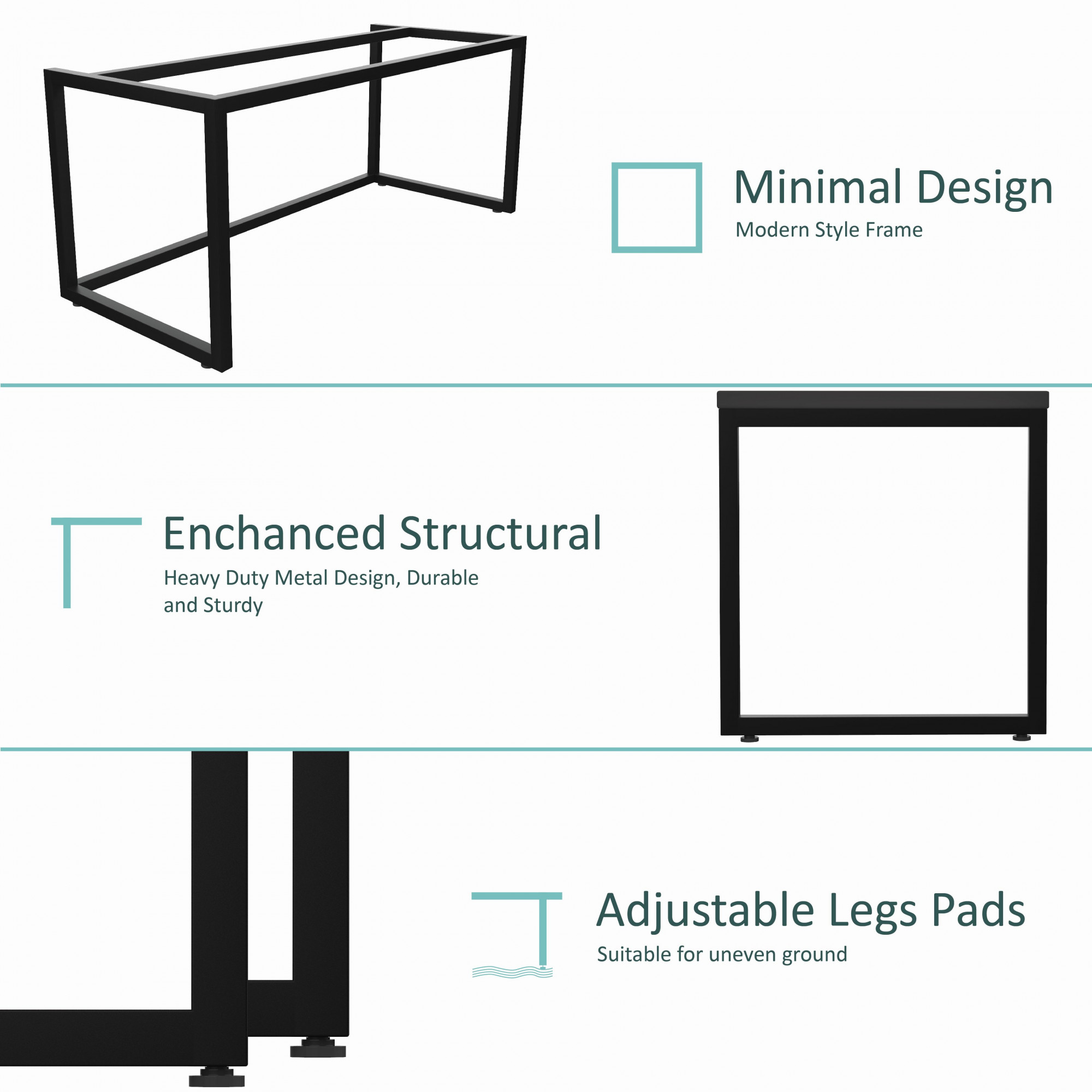 Lizon Metal Wood Computer Table for Home Office Modern Study Desk Sleek Grey Top Black Finish 61L x 122W x 73H Centimeters 1 Year Warranty