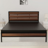 Elvo Wood and Metal Folding Bed Frame With Mattress | Double Layer &amp; Ortho Tri Layer | American Oak | Queen Size 6.5 Ft x 5 Ft