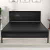 Luvo Metal &amp; Wood Folding Bed Frame With Mattress | Double Layer &amp; Ortho Tri Layer | Wenge Black | Double Size 6.5 Ft x 4 Ft