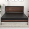 Luvo Metal &amp; Wood Folding Bed Frame With Mattress | Double Layer &amp; Ortho Tri Layer | American Oak | Double Size 6.5 Ft x 4 Ft