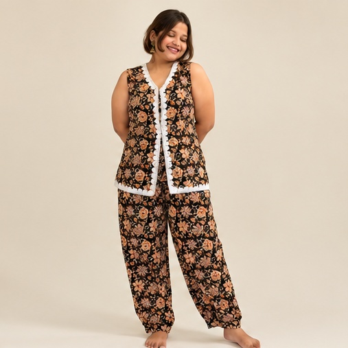 Black Kalamkari Handblock Set