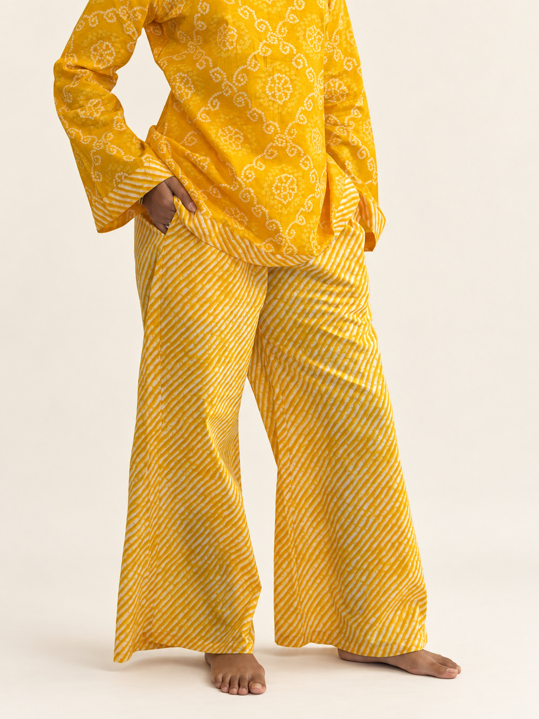 Yellow bell bottom set