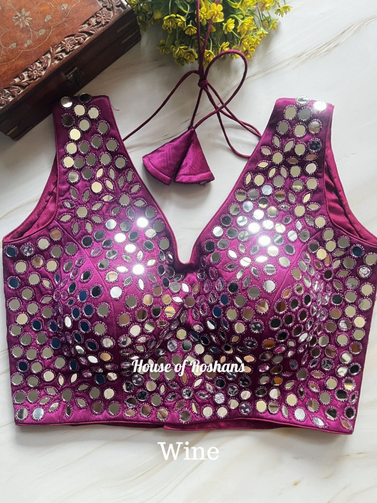 Image of Mirror Work Embroidered Blouses