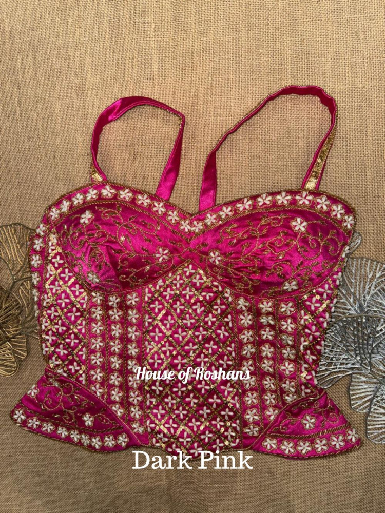 Image of Peplum Corset Embroidered Blouse