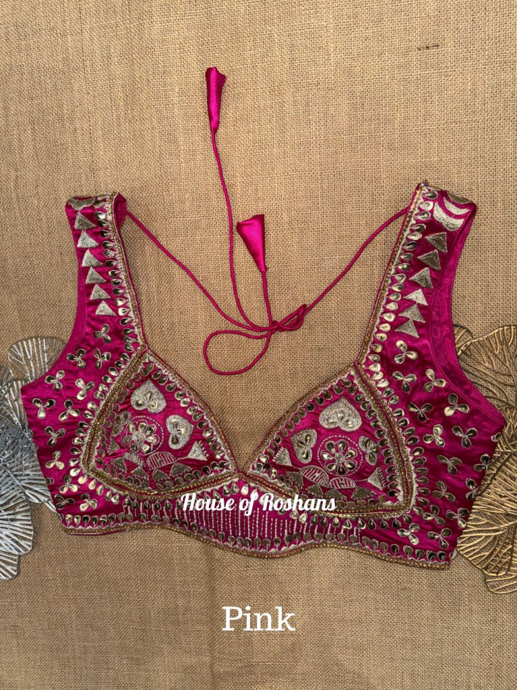 Image of Designer Gota Work Sleeveless Blouse