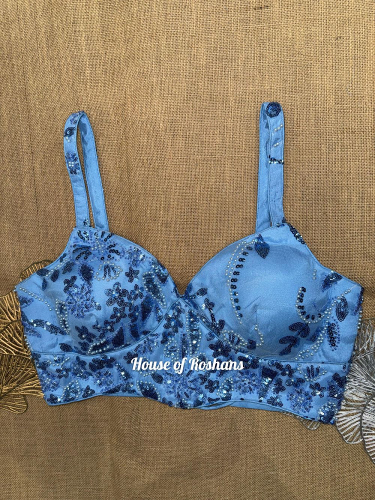 Image of Blue Designer Strappy Blouse