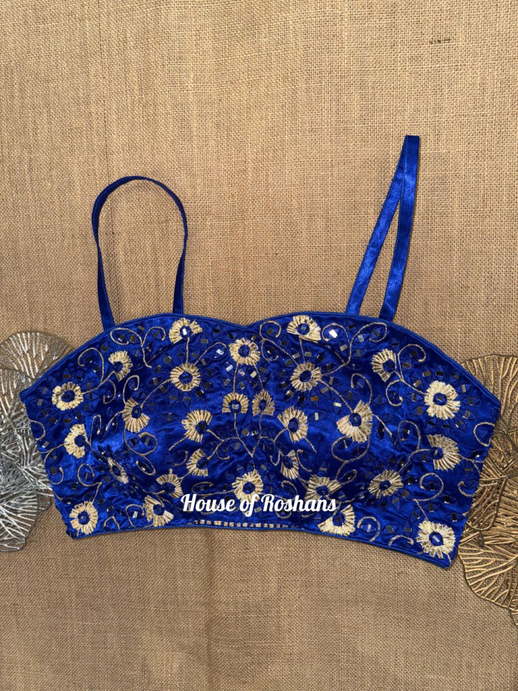 Image of Gota Mirror Work Strappy Blouse