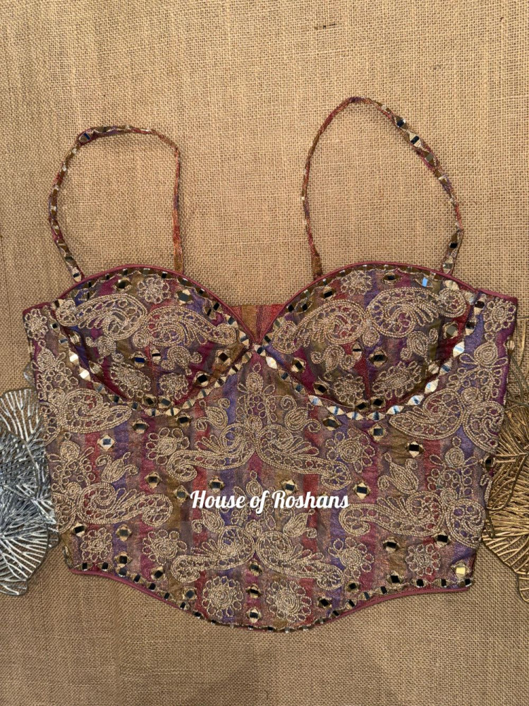 Image of Dori mirror work Embroidered Corset