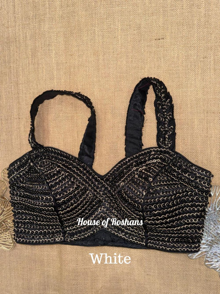 Image of Black Beaded Designer Blouse