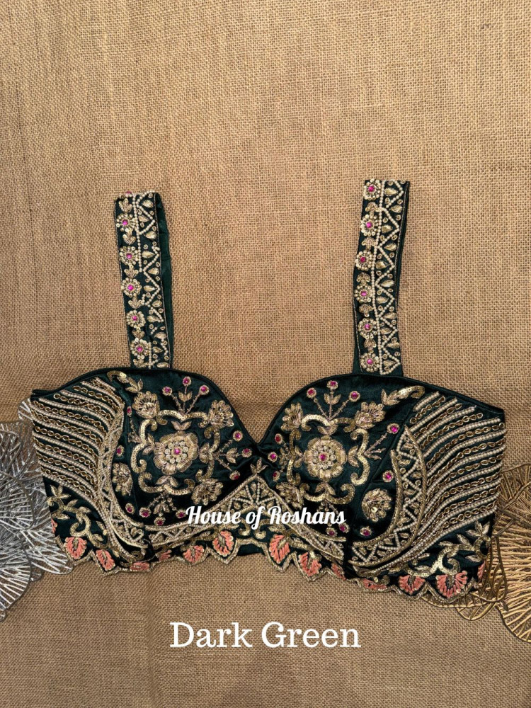 Image of Hand Embroidered Strappy Designer Blouse