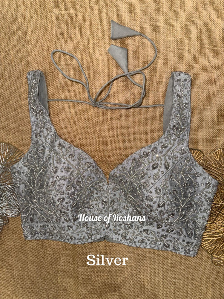 Image of Moti Bead Embroidered Sleeveless blouses