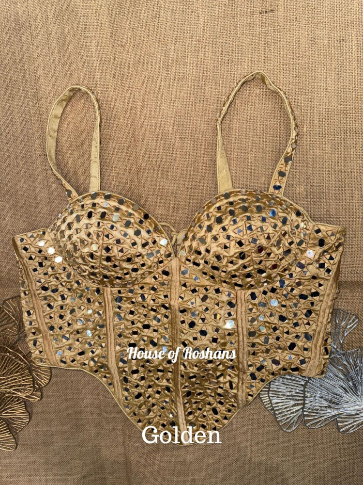 Image of Mirror embroidered Long Corset Blouse