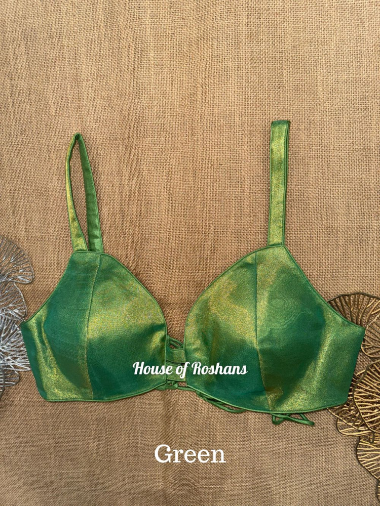 Image of Solid Tissue Bralette Blouses