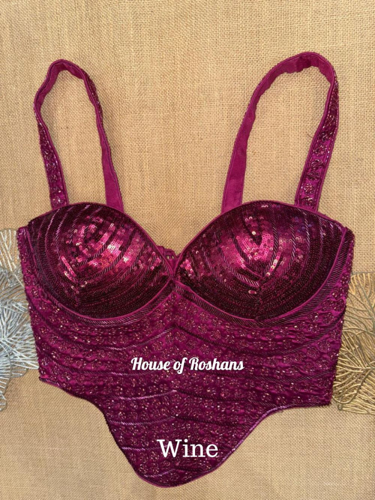 Image of Embroidered Strappy Corset Blouse