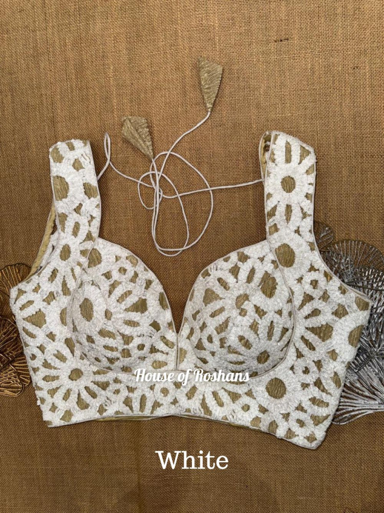 Image of Cutwork Velvet Sleeveless Blouse