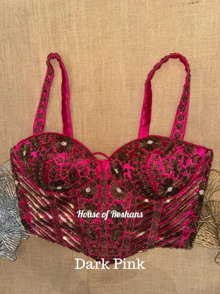Image of Embroidered Strappy  Short Corset