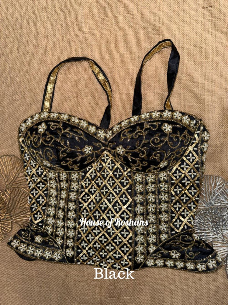 Image of Peplum Corset Embroidered Blouses