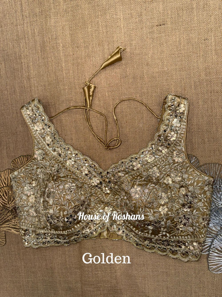 Image of Gota Mirror Work Heavy Blouse