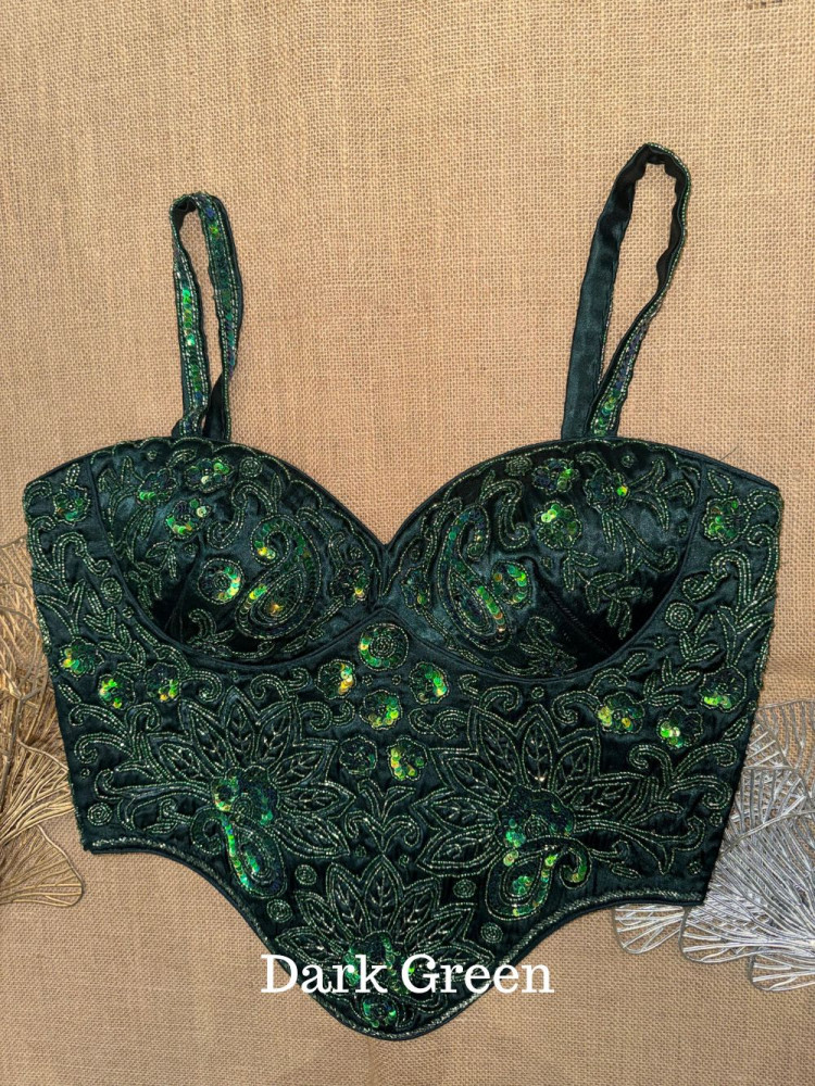 Image of Hand Embroidered Corset with Sequin Work