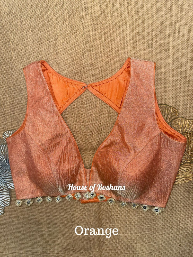 Image of Sleeveless Tissue Blouse with Tassels