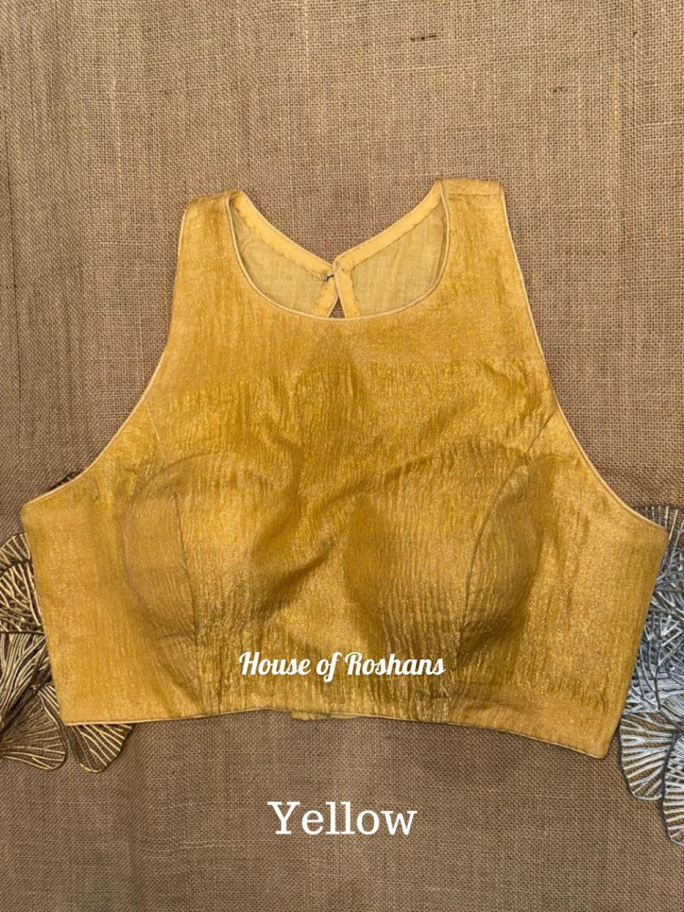 Image of Zero Neck Tissue Solid Color Blouses