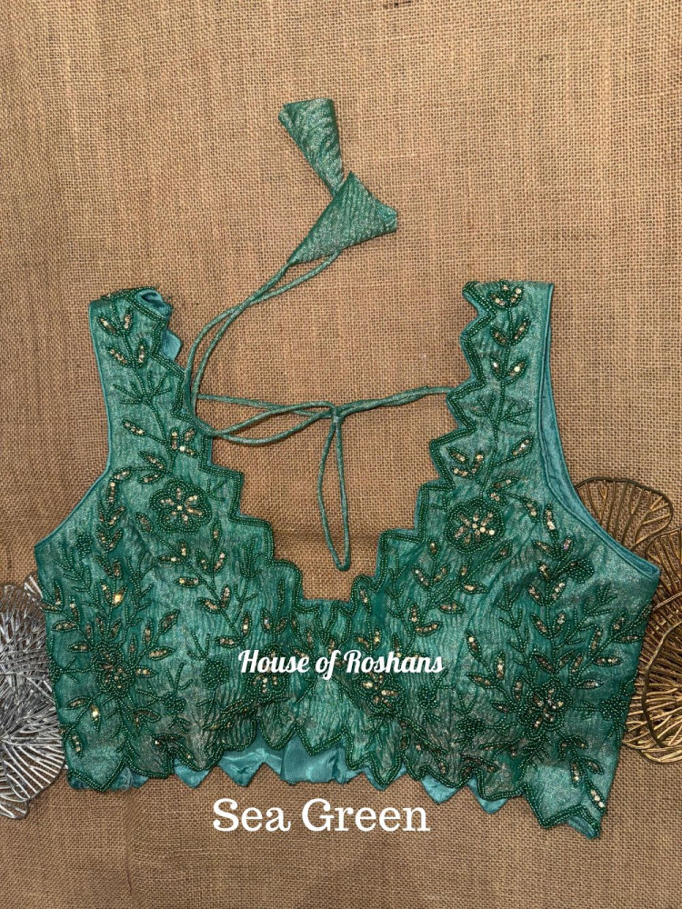 Image of Zircon Bead Hand Embroidered Blouses