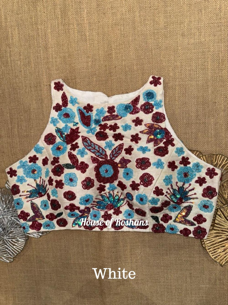 Image of Zero Neck Hand embroidered Blouse
