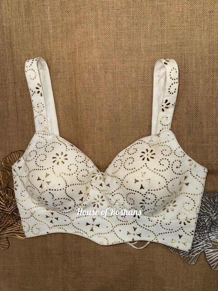 Image of Off White Designer Strappy Blouse