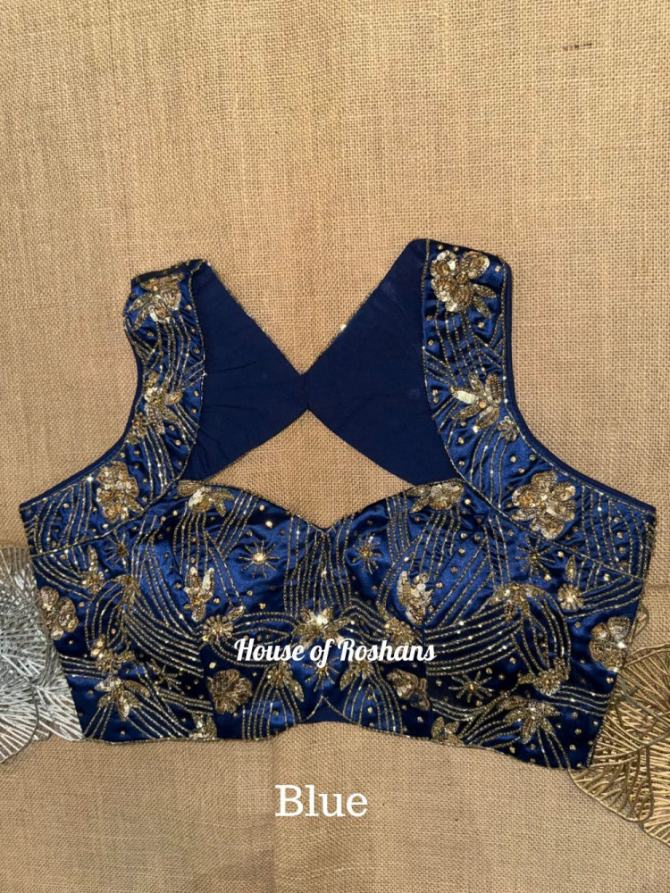 Image of Sleeveless Hand Embroidered Blouse