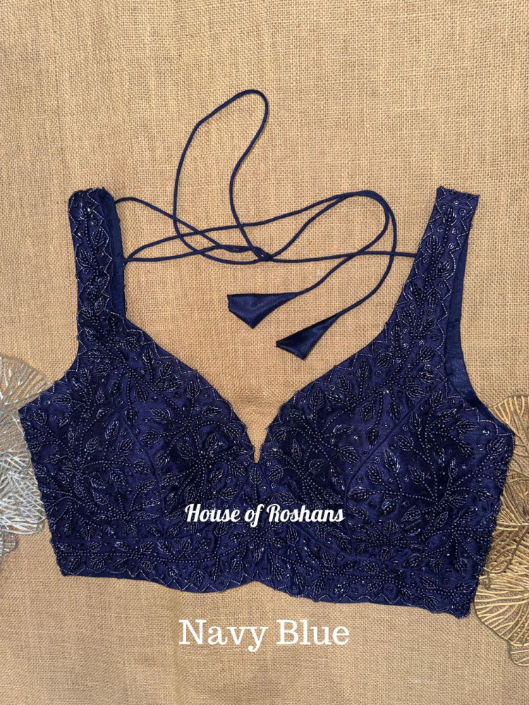 Image of Moti Bead Embroidered Sleeveless blouse