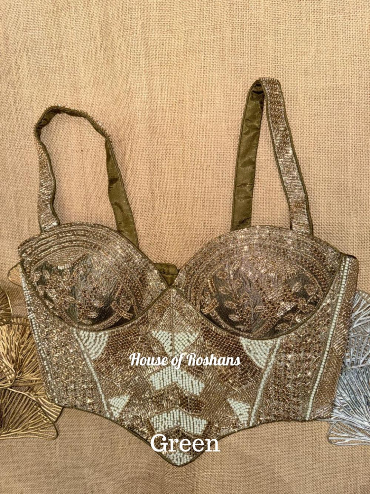 Image of Embroidered Strappy  Corset