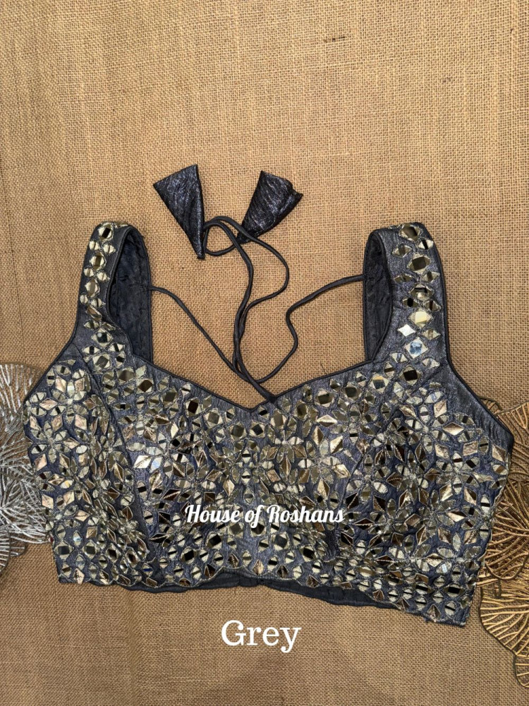 Image of Tissue Blouses with Mirror Gota Work