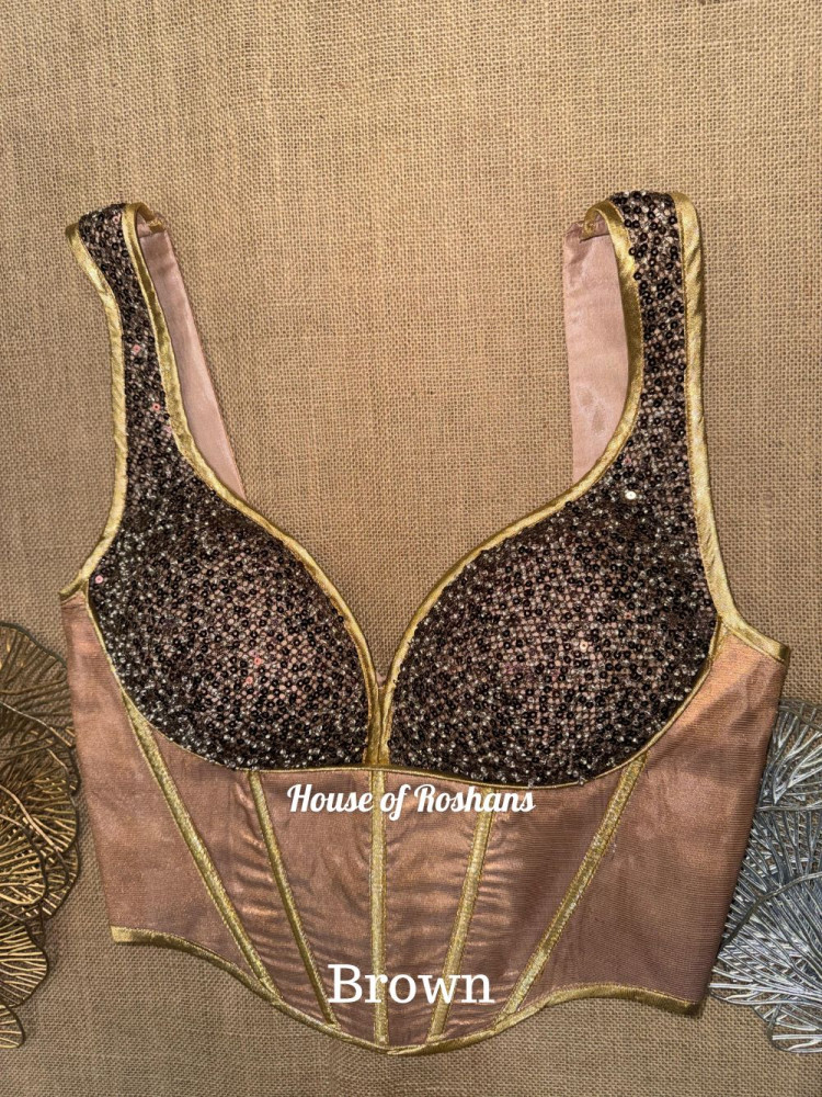 Image of Choli Cut Pattern Long Corset