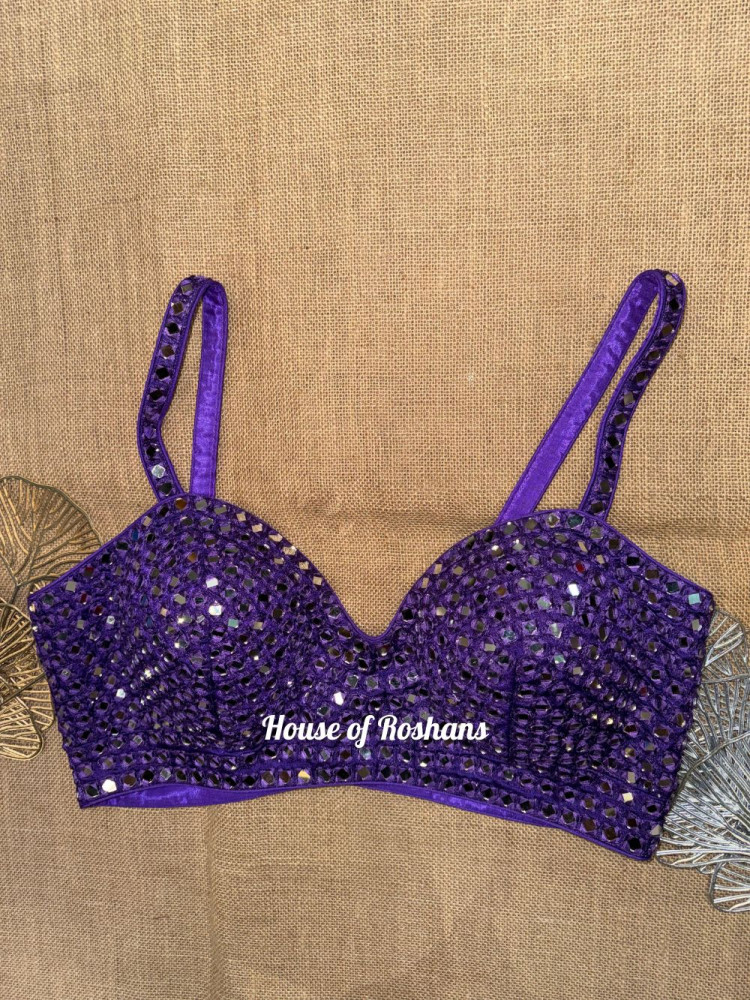 Image of Purple Mirror Embroidered Blouse