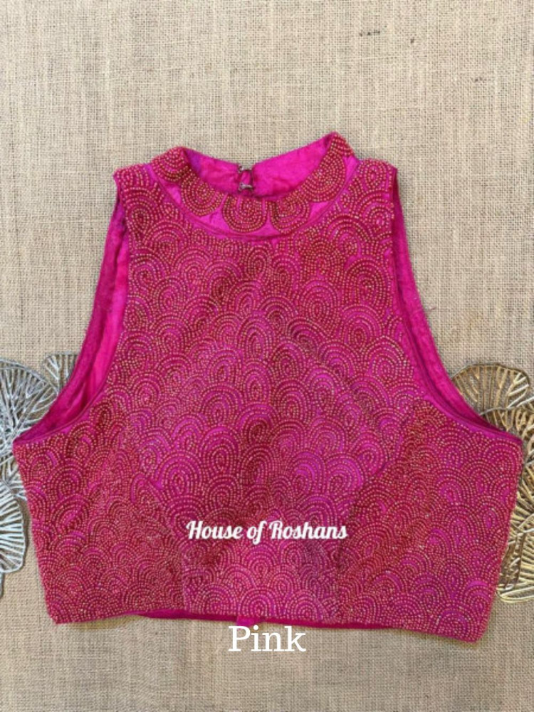 Image of Beaded Work Collared Blouse