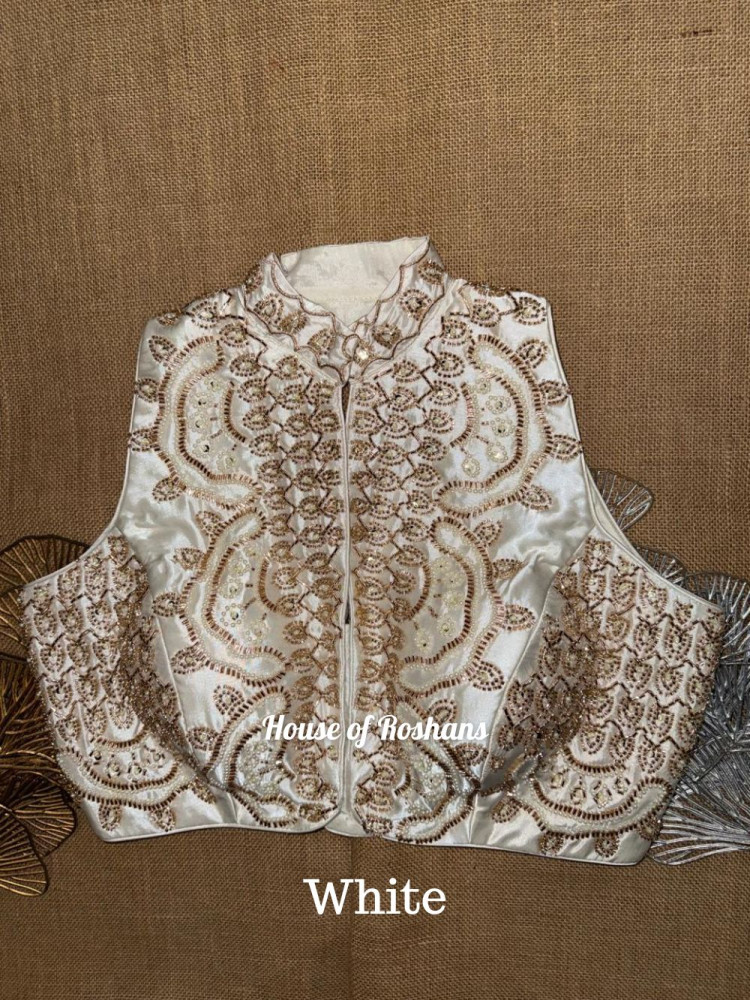Image of Collared Embroidered  Blouse