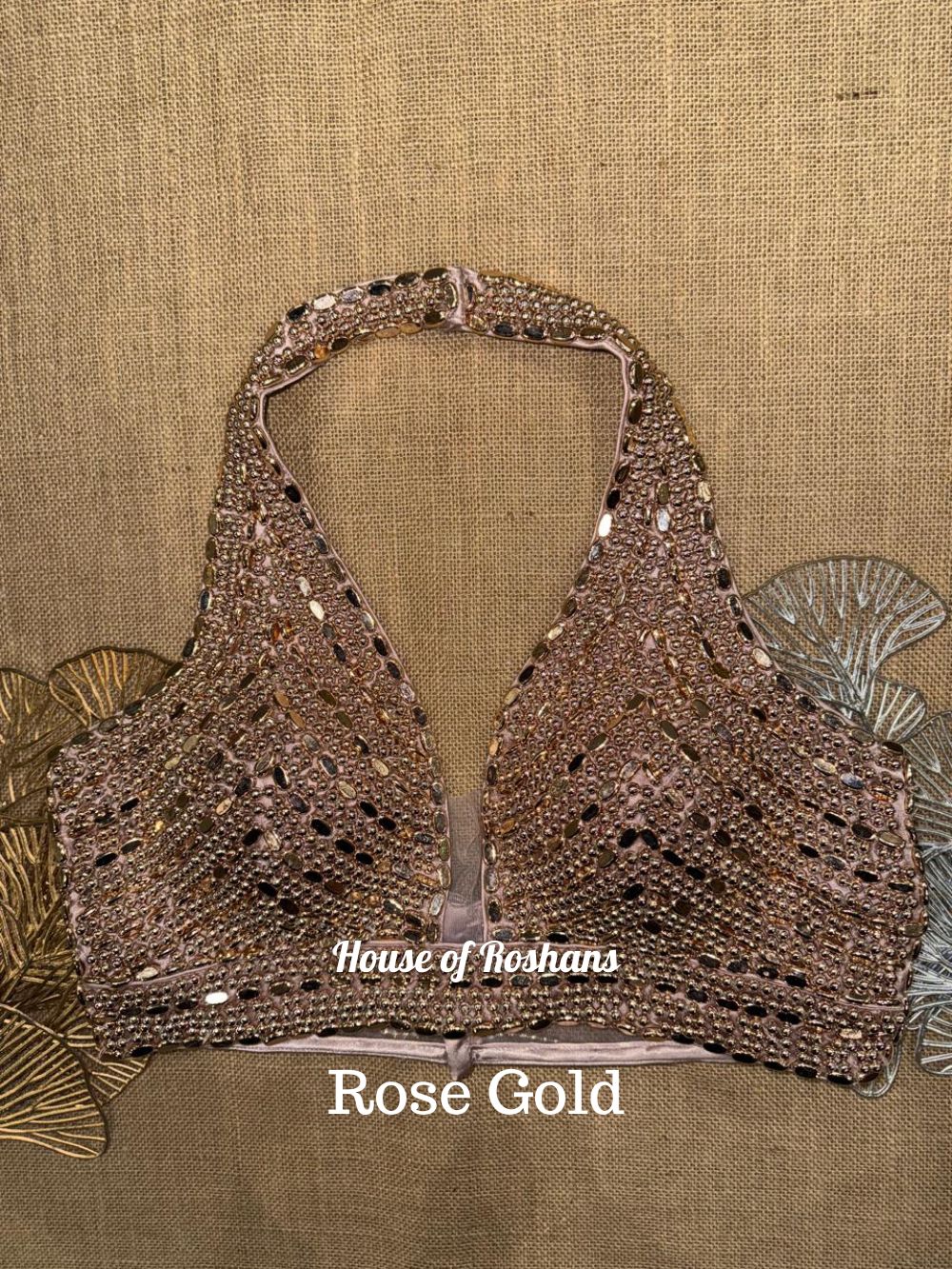 Buy Beaded Embroidery Halter neck Saree Blouse Online in India